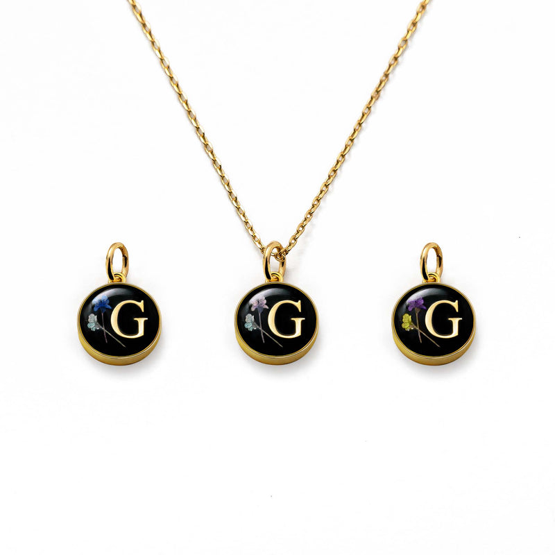 Gold Initial Charm Necklace - The Makery Collection