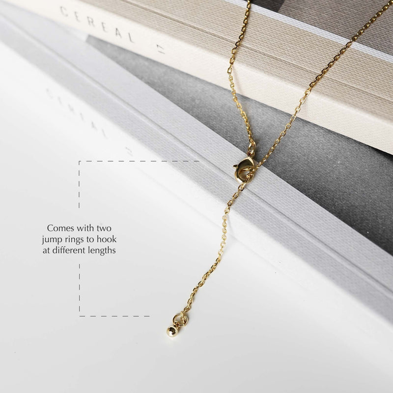 Initial Necklace Letter J Gold White