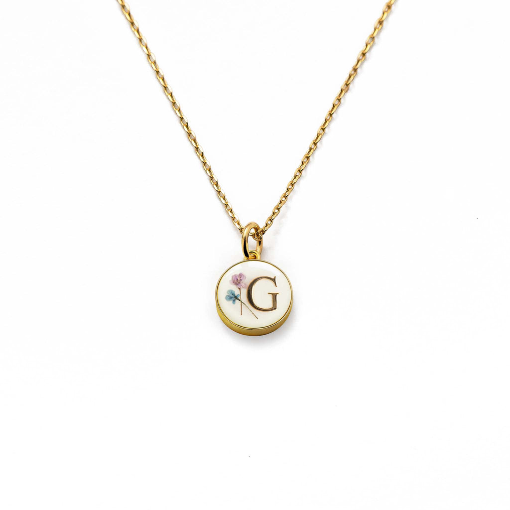 Silver Clear Crystal Studded G Initial Pendant – www.pipabella.com