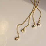 Initial Necklace Letter S Gold White