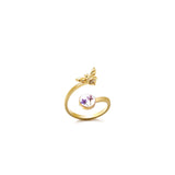 Bee Double Bloom Adjustable Ring Gold