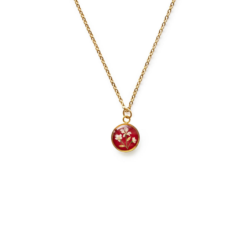 Cheri Round Necklace Stainless Steel Gold